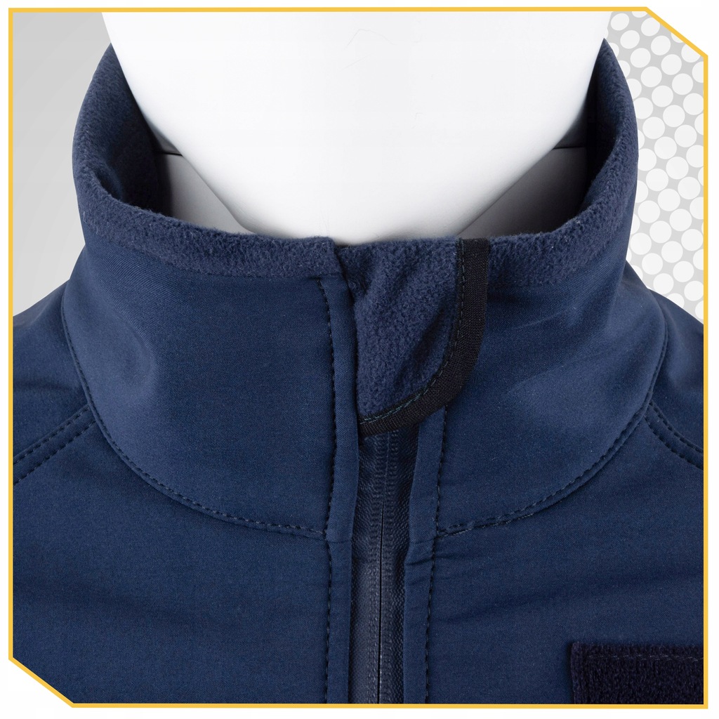 Softshell Policja Kurtka Ochronna Wodoodporna z Rzepami i Zamkami XL Odcień granatowy